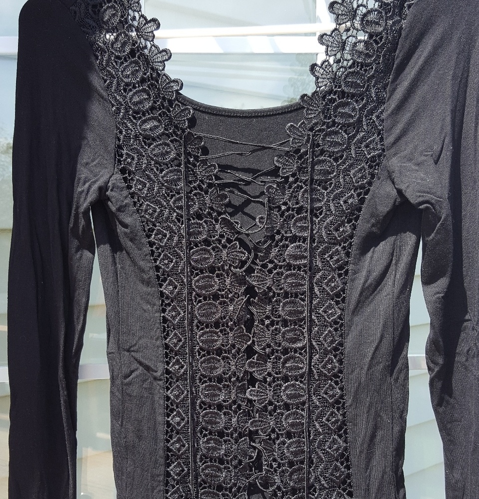 Corset back lace up shirt